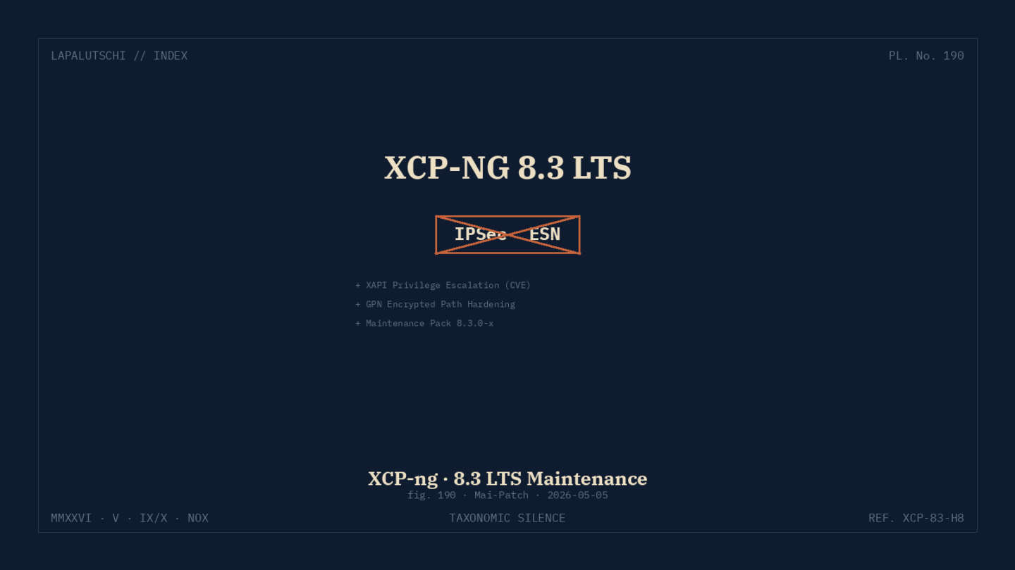 XCP-NG-HAMMER! Mai-Patch killt JETZT IPSec ESN — DEIN Hypervisor wird sicherer