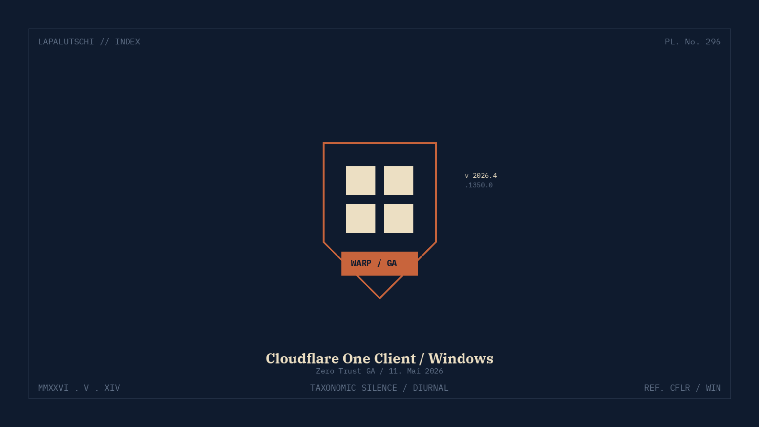 Cloudflare One Client Windows 2026.4.1350.0 ist GA