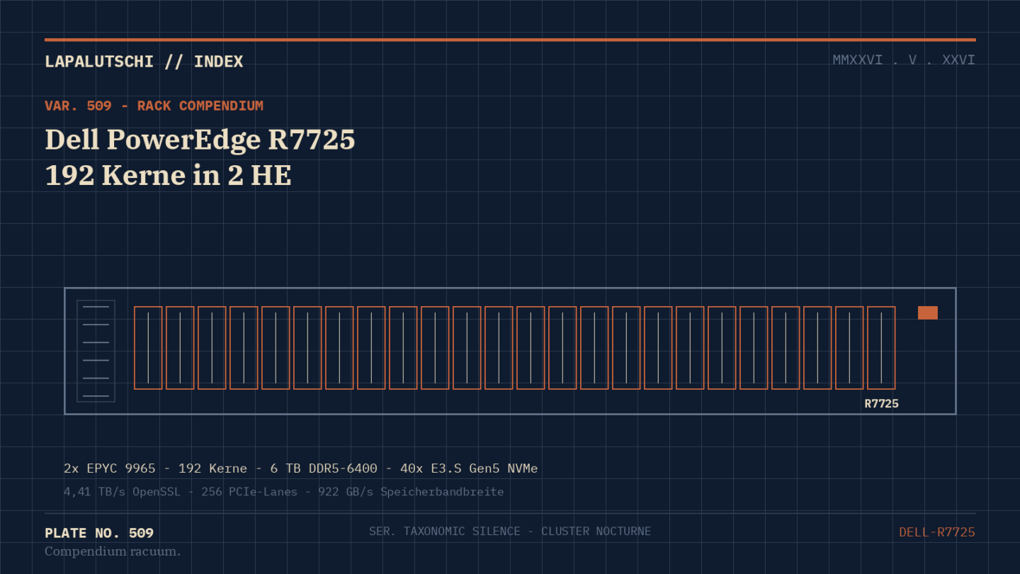 RACK-MONSTER! Dell PowerEdge R7725 stopft JETZT 192 Kerne und 40 NVMe-SSDs in 2 Hoeheneinheiten