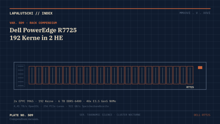RACK-MONSTER! Dell PowerEdge R7725 stopft JETZT 192 Kerne und 40 NVMe-SSDs in 2 Hoeheneinheiten