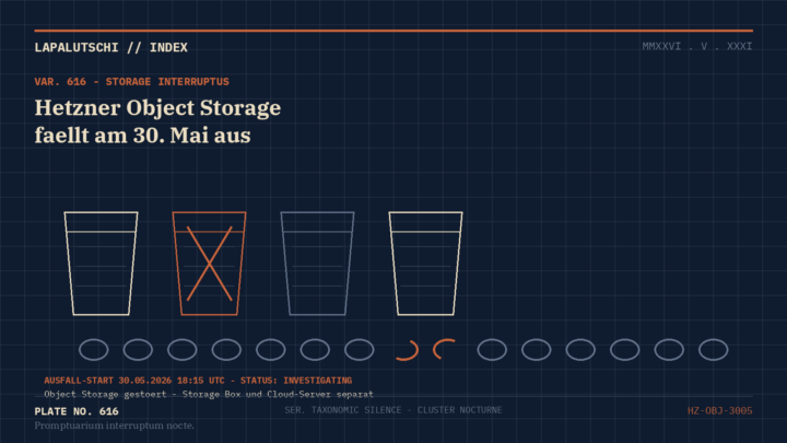 STORAGE-ALARM! Hetzner Object Storage fällt aus — deine Backups brauchen JETZT einen Plan B