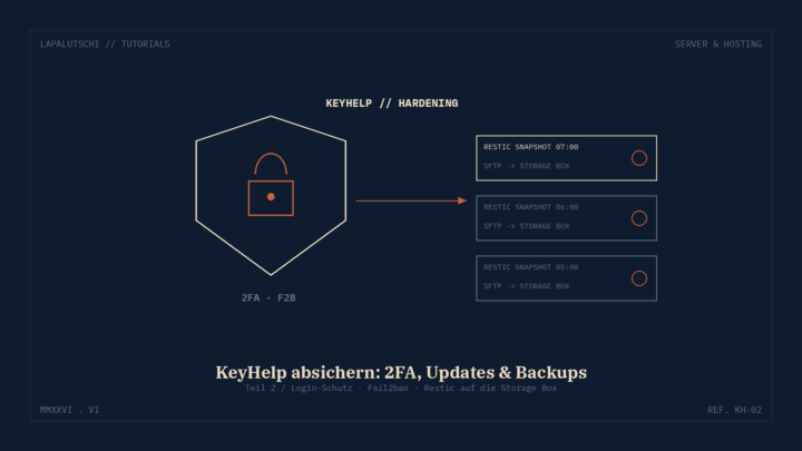 KeyHelp absichern: 2FA, Updates und Backups auf die Storage Box – Teil 2 der Serie