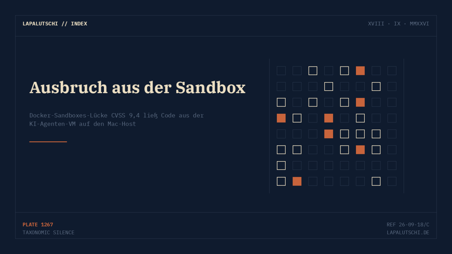 KI-AGENT ALS EINBRECHER! Docker-Lücke lässt Codeausführung aus der Sandbox auf deinen Mac-Host los
