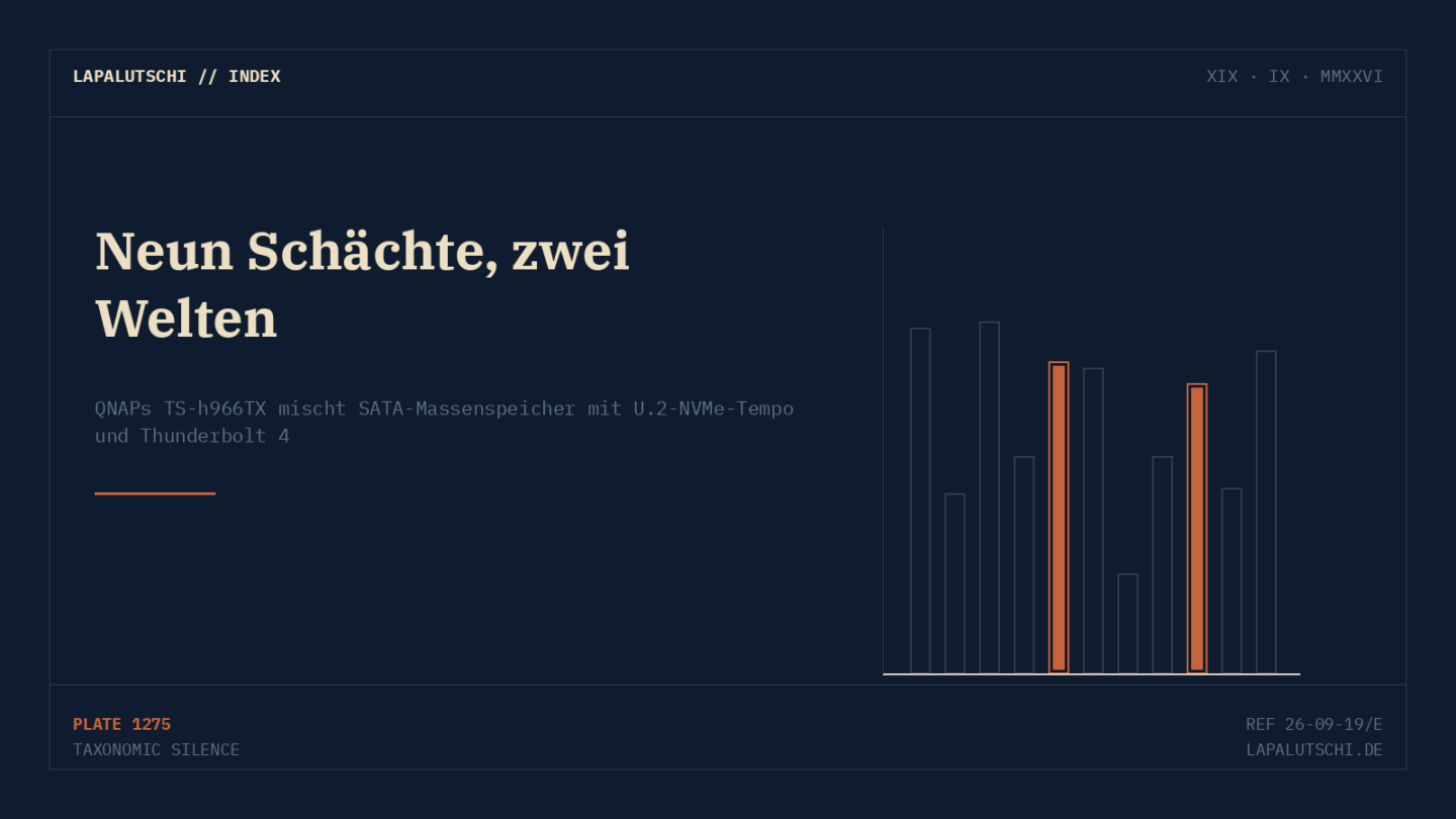 NEUN SCHÄCHTE, ZWEI WELTEN! QNAPs neues NAS mischt SATA-Platten mit U.2-NVMe UND Thunderbolt 4