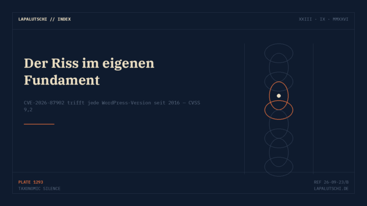 SELBSTSCHUSS! WordPress stopft JETZT eine Lücke im eigenen Kern — jede Version seit 2016 betroffen
