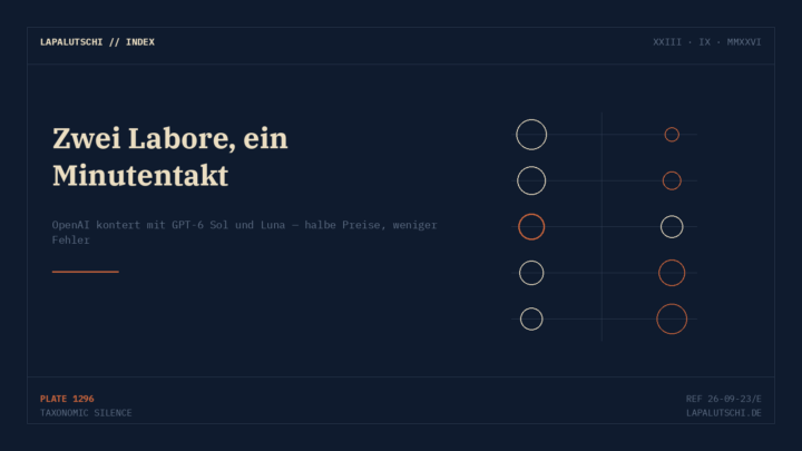 MINUTENTAKT! OpenAI kontert Anthropic im Minutentakt — GPT-6 Sol und Luna halbieren den Preis
