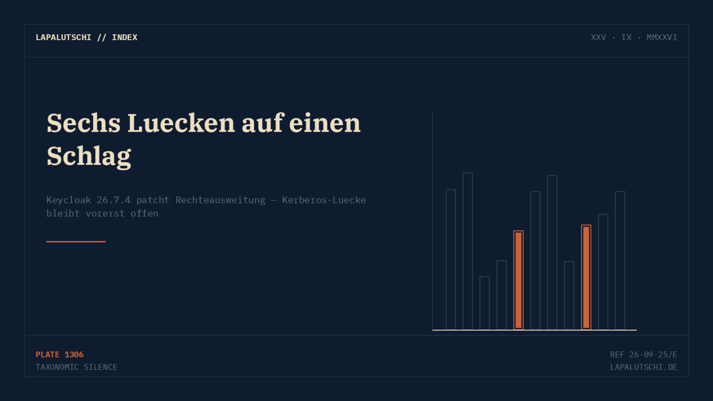 SSO-CHECK FÄLLIG! Keycloak stopft sechs Lücken auf einmal — und eine siebte wartet noch auf den Patch