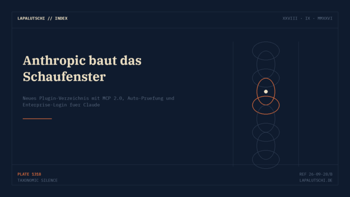 AUSGEROLLT! Anthropic öffnet JETZT ein eigenes Schaufenster für Claude-Plugins — MCP 2.0 inklusive