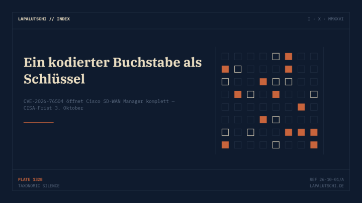 NOTBREMSE! Ein verdrehter Webcode öffnet Cisco SD-WAN komplett — CISA gibt dir nur bis SAMSTAG