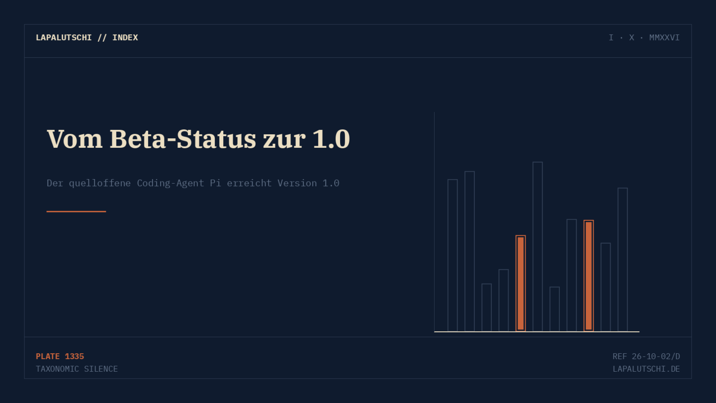 MEILENSTEIN! Open-Source-Coding-Agent Pi wird JETZT 1.0 — und bekommt ein Dauerlauf-Geschwister