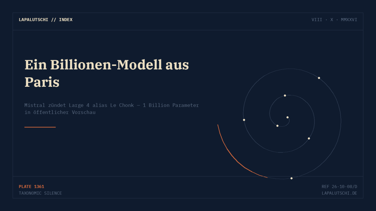 GIGANT-HAMMER! Mistral zündet JETZT Le Chonk — 1 Billion Parameter aus Europa fordern die US-Konkurrenz heraus