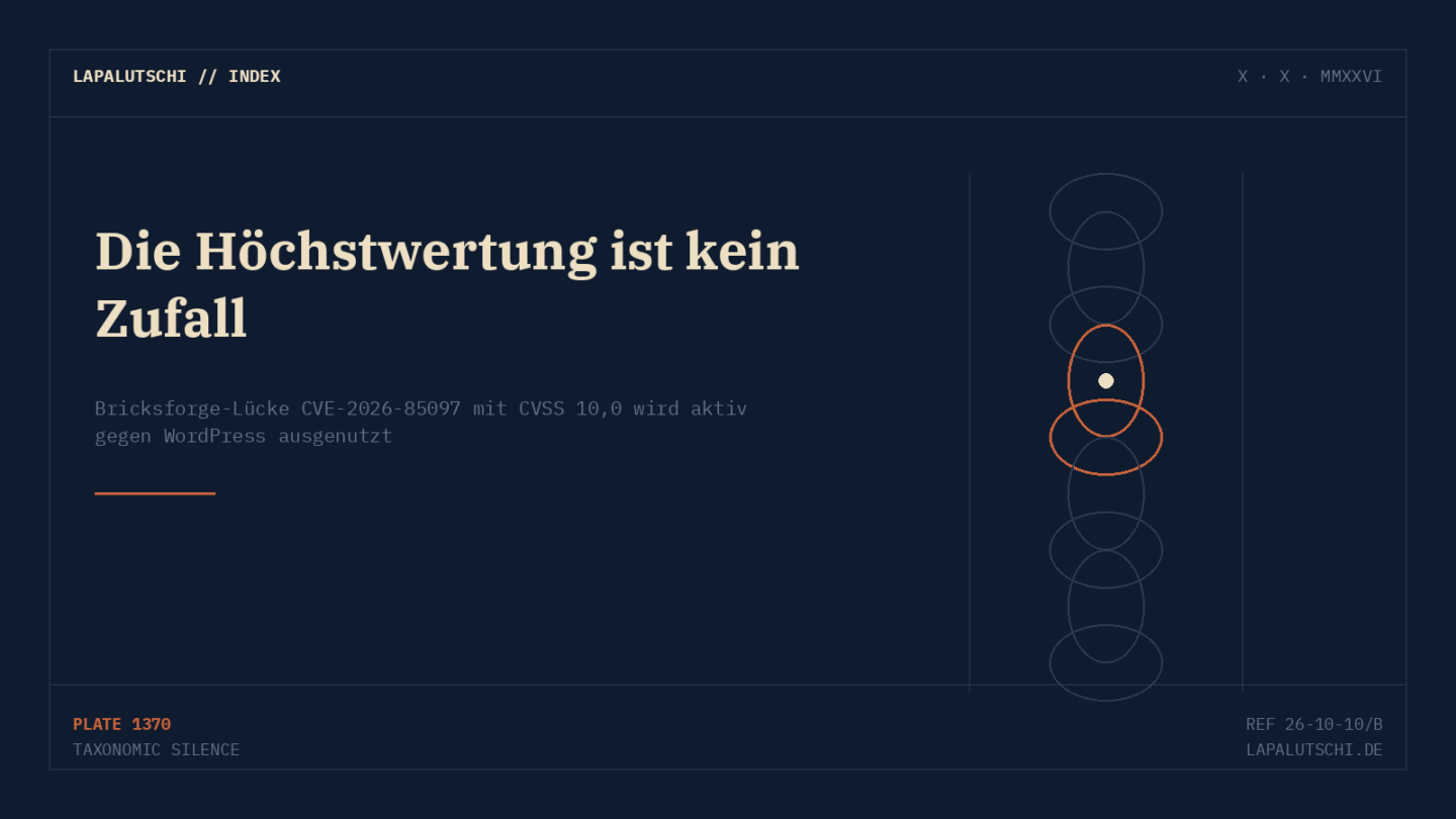 NOTFALL! Hacker brechen schon über dein WordPress-Plugin ein — Bricksforge-Lücke mit Höchstwertung 10,0