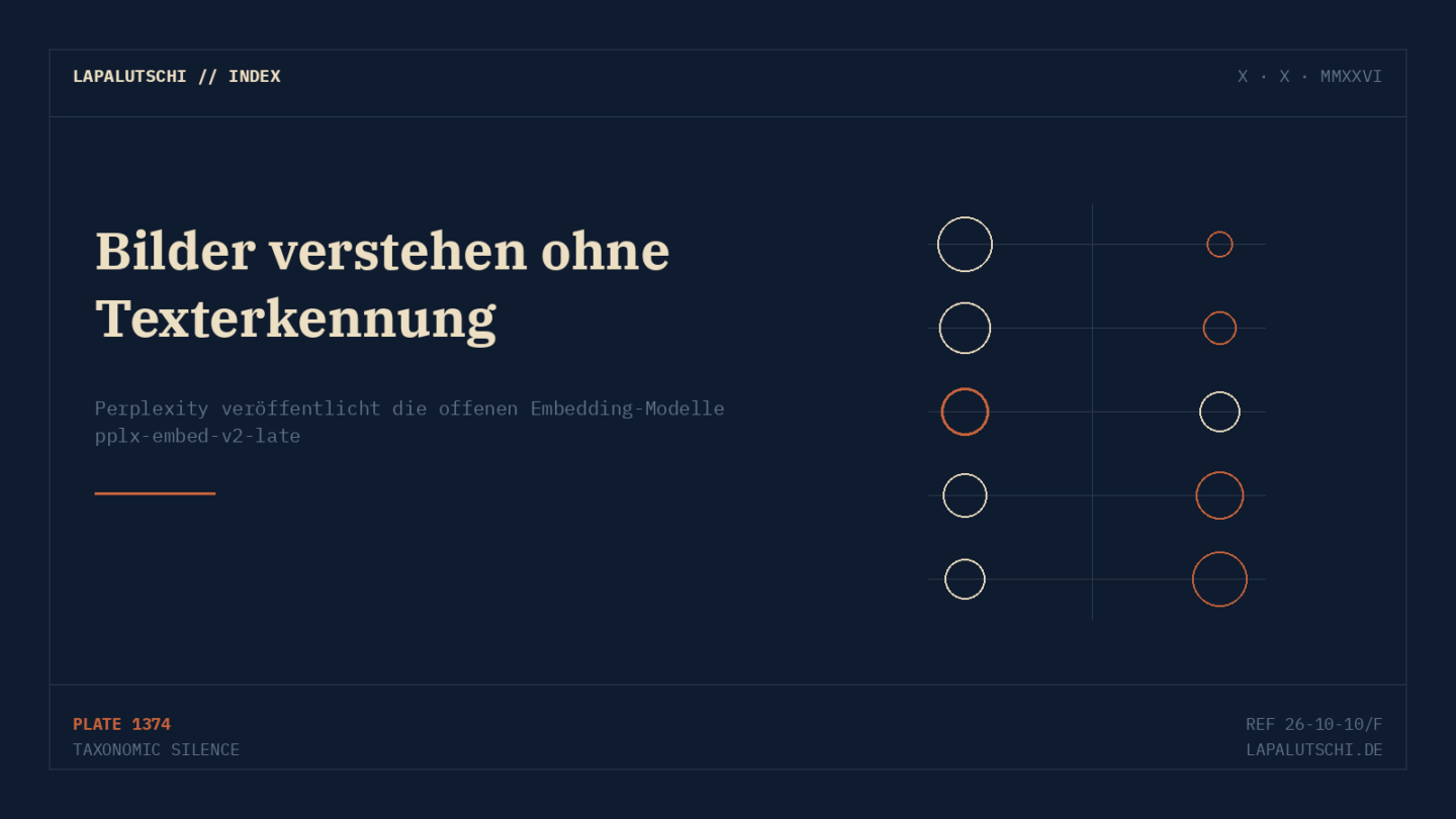 OPEN-SOURCE-HAMMER! Perplexity verschenkt KI-Modelle, die Bilder OHNE Texterkennung verstehen