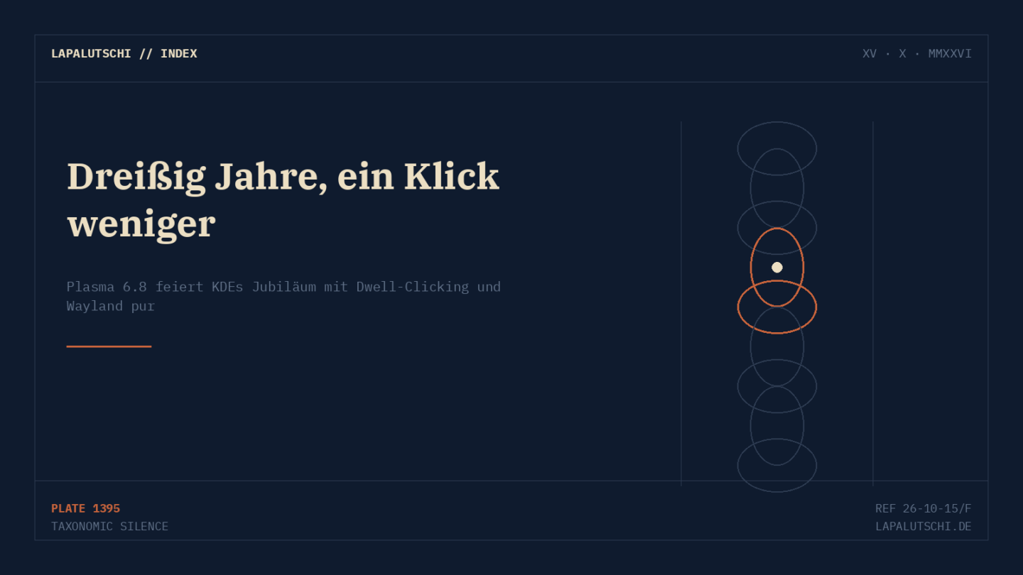 DREISSIG JAHRE! KDE feiert Geburtstag mit Plasma 6.8 — Klicken ganz ohne Maustaste