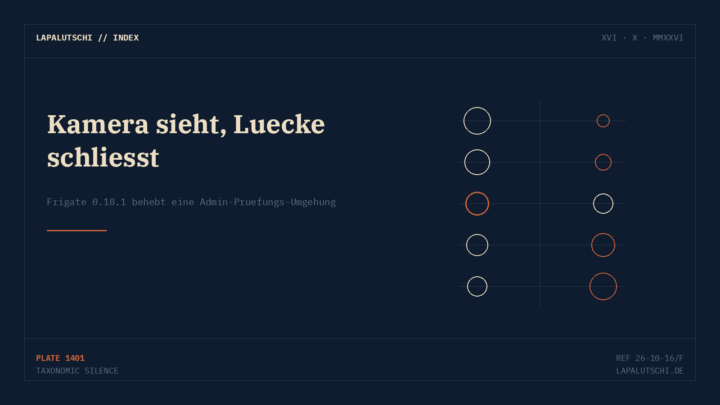SICHERHEITS-UPDATE! Frigate 0.18.1 stopft eine Admin-Lücke in deinem NVR