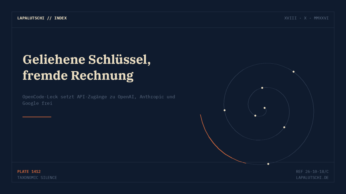 SICHERHEITSLECK! Fremde griffen auf KI-API-Schlüssel zu — OpenCode rät zum Sofort-Wechsel