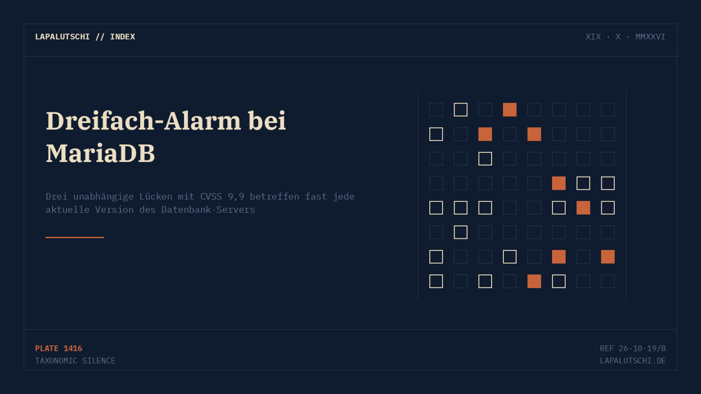 DATENBANK-ALARM! MariaDB hat gleich DREI Lücken mit der Höchstnote 9,9 — jetzt patchen