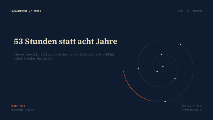 DURCHBRUCH! Claude entwirft in 53 Stunden bessere Quantenschaltkreise als jahrelange Forschung