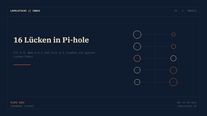 SCHOCK! Dein Pi-hole hatte 16 offene Lücken gleichzeitig — JETZT updaten und Passwort-Hashes retten