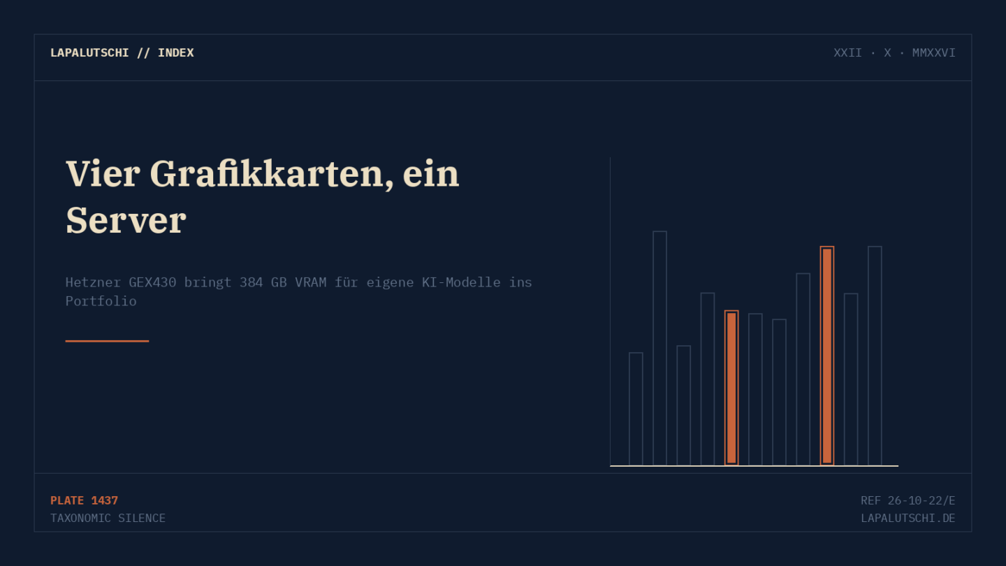 GPU-HAMMER! Hetzner bringt JETZT seinen ERSTEN Server mit vier Blackwell-Grafikkarten