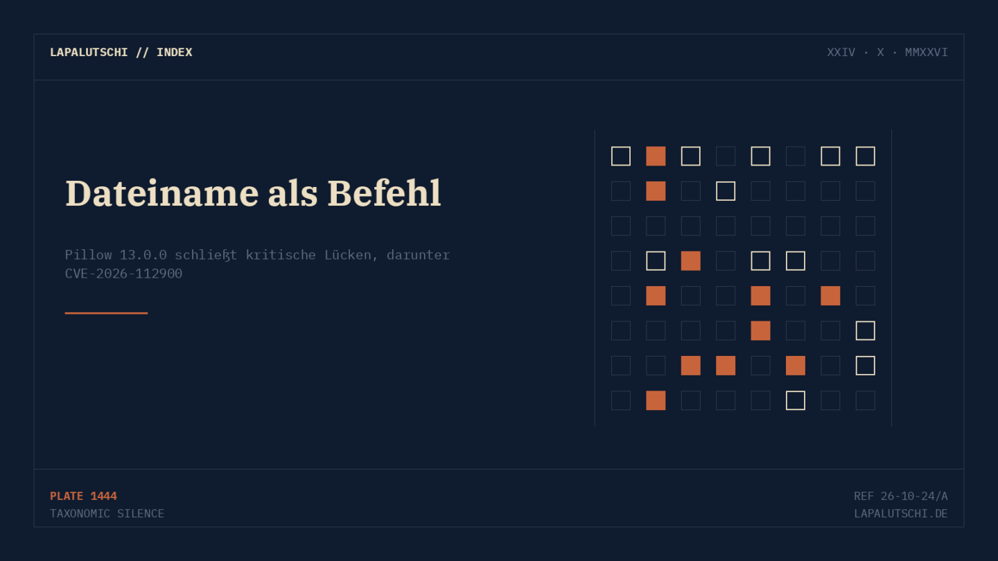 ACHTUNG, PYTHON-FANS! Pillow hat eine kritische Lücke — ein manipulierter Dateiname reicht für Befehle auf deinem Server