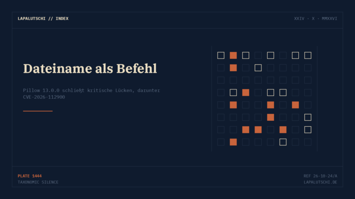 ACHTUNG, PYTHON-FANS! Pillow hat eine kritische Lücke — ein manipulierter Dateiname reicht für Befehle auf deinem Server