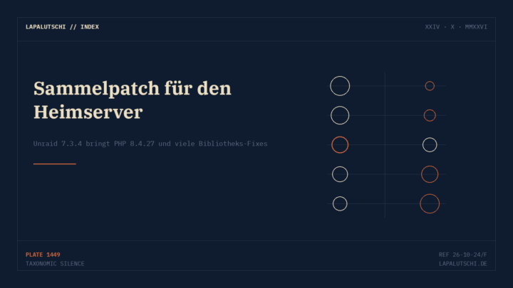 SAMMEL-UPDATE! Unraid 7.3.4 packt 21 curl-Lücken und den PHP-Fix auf einen Schlag — so aktualisierst du